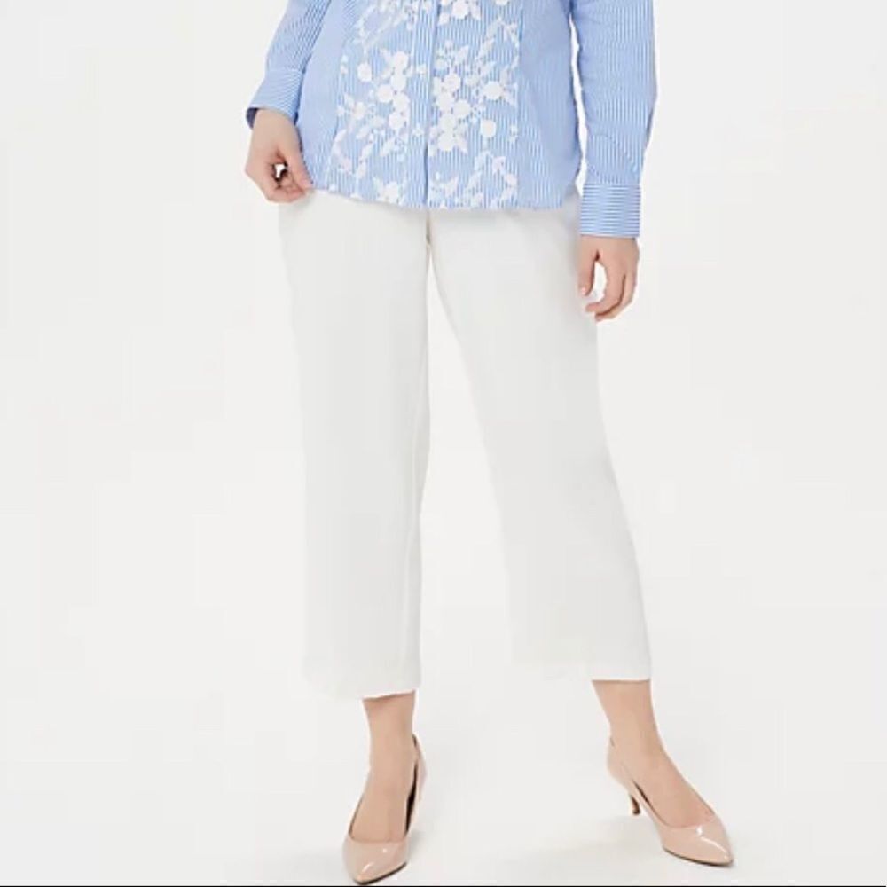Linea /Louis Dell'Olio Petite Zip-Front Crop Pants
